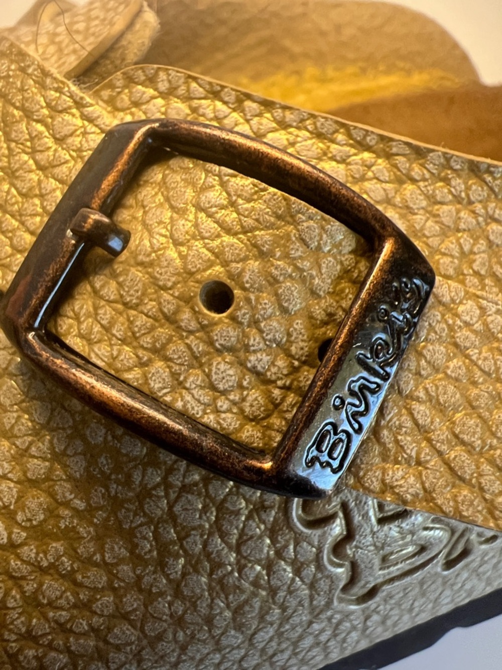 Rare Birkenstock Birki’s Maria Mary Jane Clog Gold Metallic Size EU 40/US 9 - Picture 8 of 16
